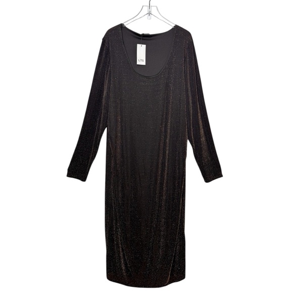 NEW Long Tall Sally Womens Glitter Long Sleeve Event Dress Sz Sz 22 / 24 - Picture 1 of 1